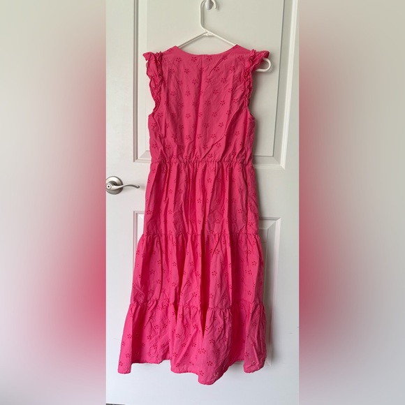 J.Crew Cotton Eyelet Midi Dress-Tropical Azalea - Picture 12 of 12